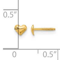 14K Yellow Gold Madi K 4.00mm Heart Post Earrings view 4