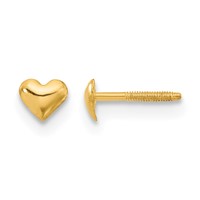14K Yellow Gold Madi K 4.00mm Heart Post Earrings view 1