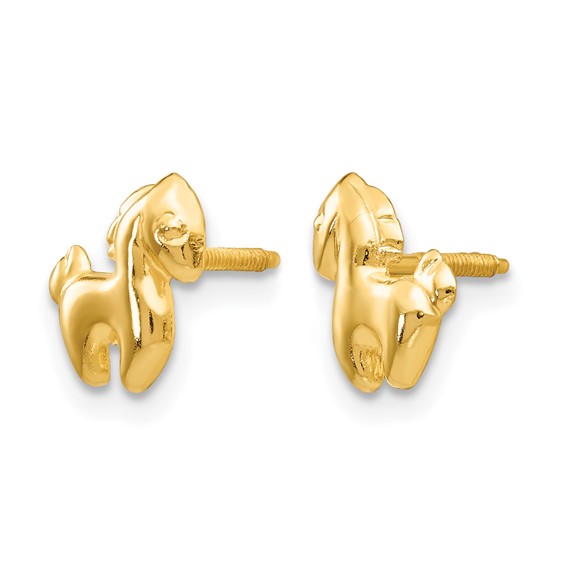 14k Madi K Pony Childrens Screwback Post Earrings