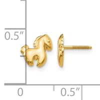 14K Yellow Gold Madi K Pony Screwback Post Earrings view 4