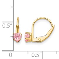 14K Madi K 4mm Pink CZ Leverback Earrings view 4