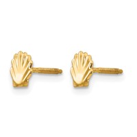 14K Yellow Gold Madi K Shell Post Earrings view 2