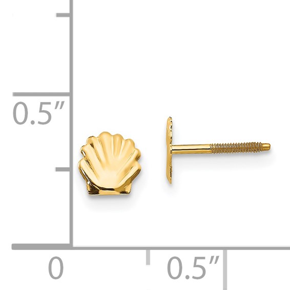 14k Madi K Shell Childrens Post Earrings