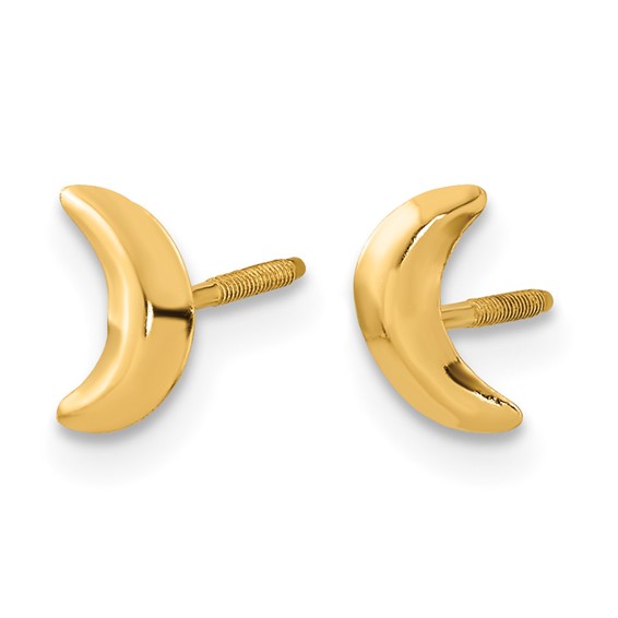 14k Madi K Moon Childrens Screwback Post Earrings