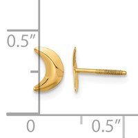 14K Yellow Gold Madi K Moon Screwback Post Earrings view 3