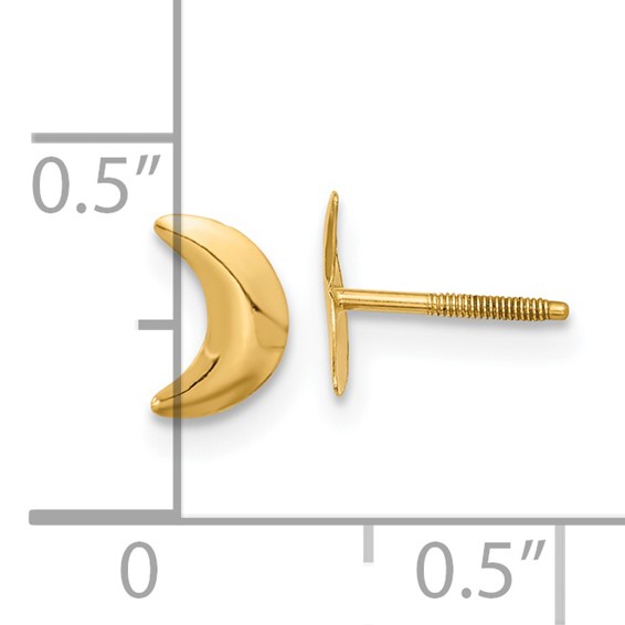 14k Madi K Moon Childrens Screwback Post Earrings