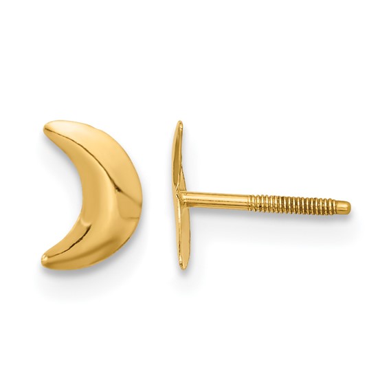 14k Madi K Moon Childrens Screwback Post Earrings