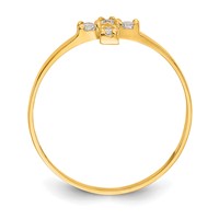 14K Yellow Gold Madi K CZ Cross Ring view 2