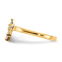 14K Yellow Gold Madi K CZ Cross Ring view 3