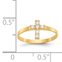 14K Yellow Gold Madi K CZ Cross Ring view 5