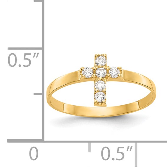 14k Madi K CZ Cross Size 3 Baby / Childrens Ring