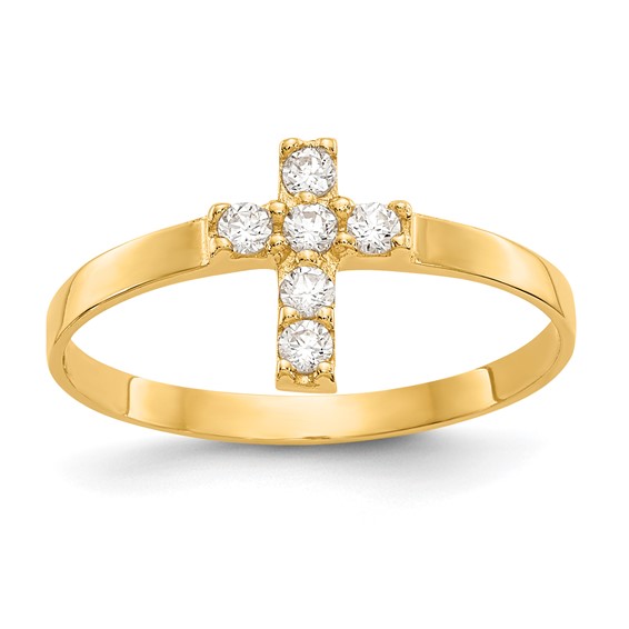 14k Madi K CZ Cross Size 3 Baby / Childrens Ring