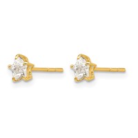 14K Yellow Gold Madi K CZ 4mm Star Post Earrings view 2