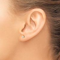 14K Yellow Gold Madi K CZ 4mm Star Post Earrings view 3