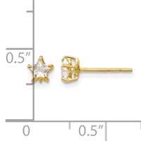 14K Yellow Gold Madi K CZ 4mm Star Post Earrings view 4