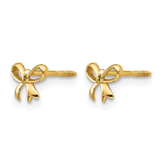 14k Madi K Bow Childrens Post Earrings