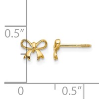 14K Yellow Gold Madi K Bow Post Earrings view 4