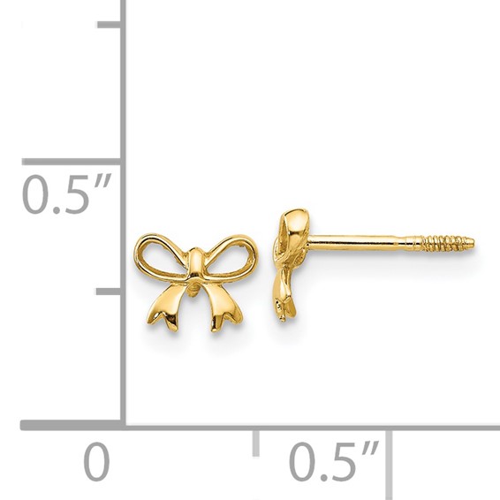 14k Madi K Bow Childrens Post Earrings