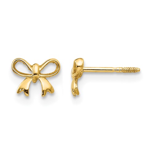 14K Yellow Gold Madi K Bow Post Earrings