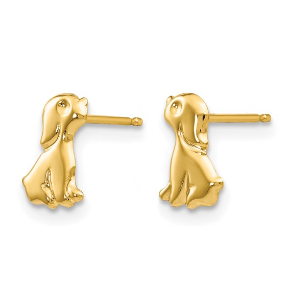 14k Madi K Sitting Dog Childrens Post Earrings