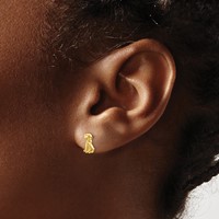 14K Madi K Sitting Dog Post Earrings view 3