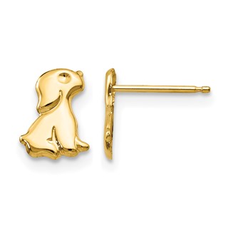 14k Madi K Sitting Dog Childrens Post Earrings