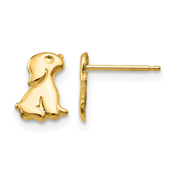 14k Madi K Sitting Dog Childrens Post Earrings