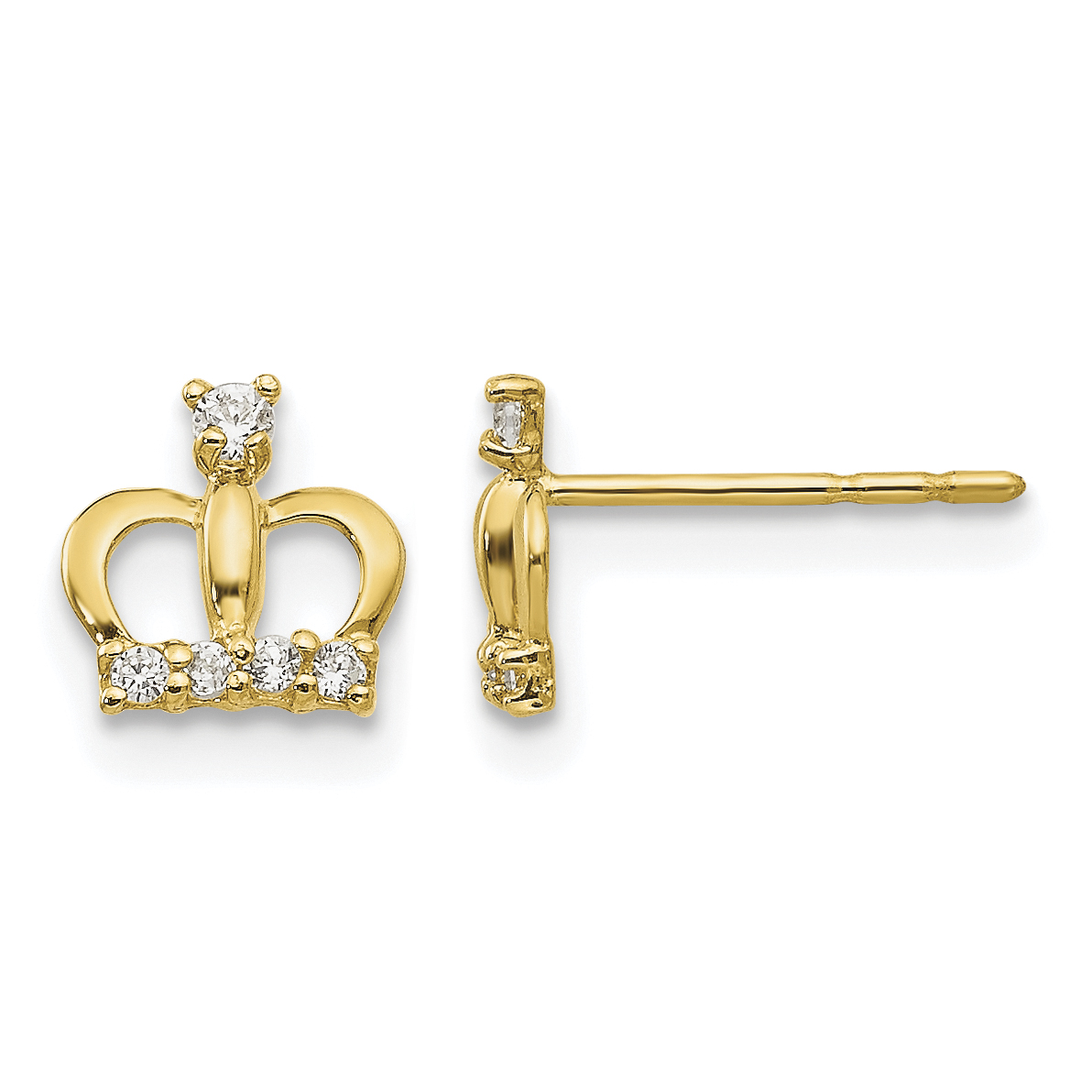 14k Madi K CZ Crown Post Earrings (GK607)