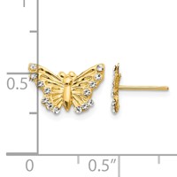 14K Madi K CZ Butterfly Post Earrings view 4