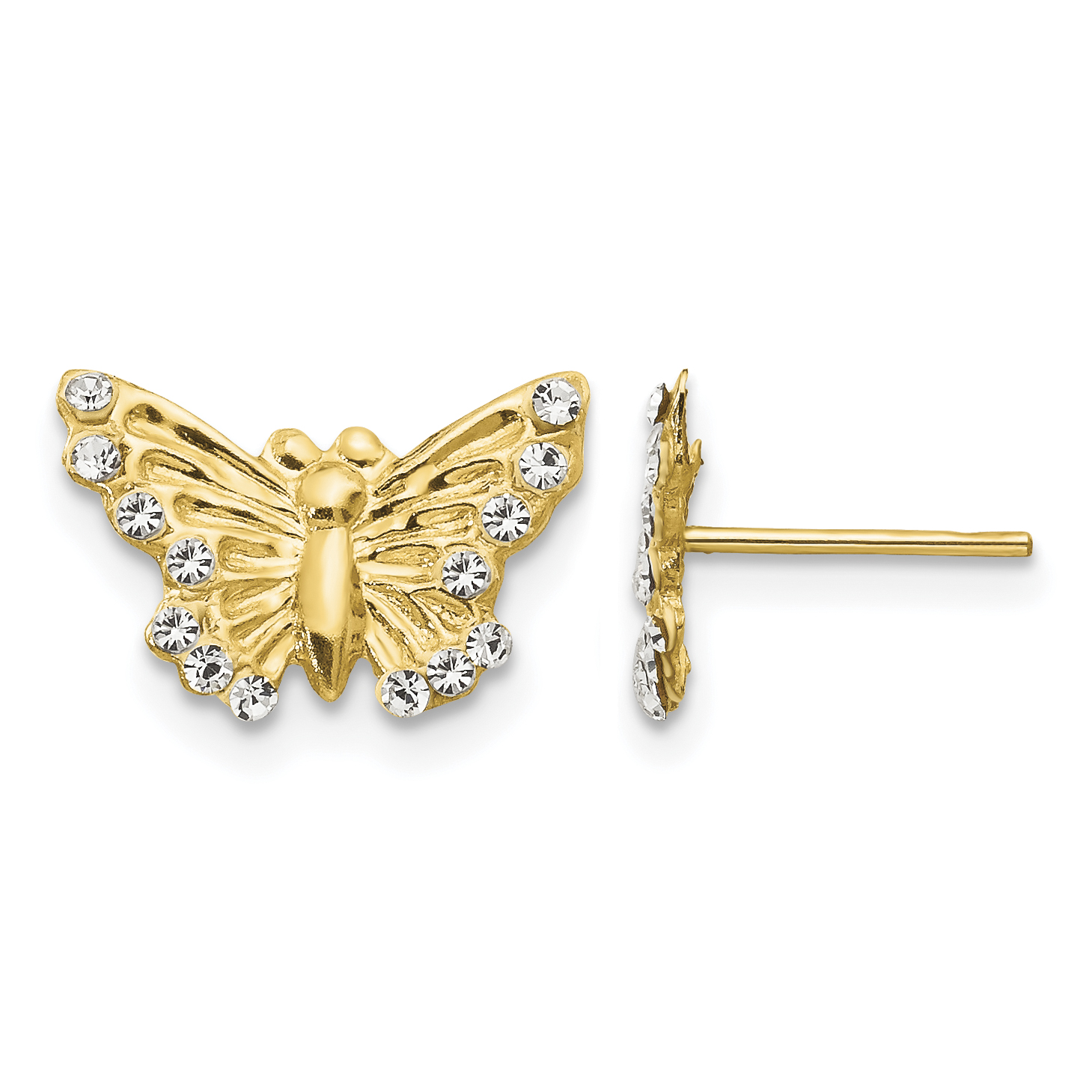 14k Madi K CZ Butterfly Post Earrings (GK622)