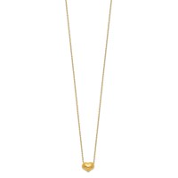 14K Yellow Gold Madi K Small Hollow Heart Necklace with 1 Inch Extender, 17" view 2
