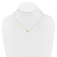 14K Yellow Gold Madi K Small Hollow Heart Necklace with 1 Inch Extender, 17" view 4
