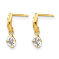 14K Yellow Gold Madi K CZ Dangle Post Earrings view 2