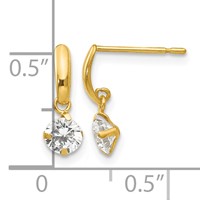 14K Yellow Gold Madi K CZ Dangle Post Earrings view 4