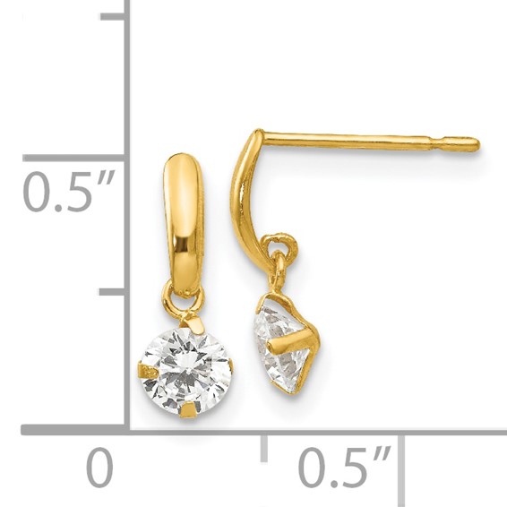14k Madi K CZ Dangle Post Earrings