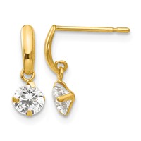 14K Yellow Gold Madi K CZ Dangle Post Earrings view 1