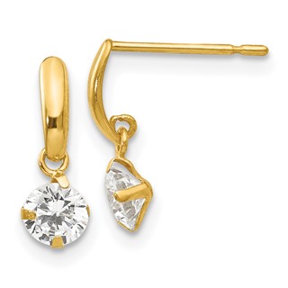 14k Madi K CZ Dangle Post Earrings