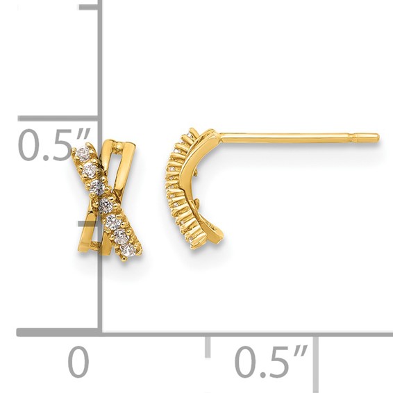 14k Madi K CZ Children's X Post Earrings