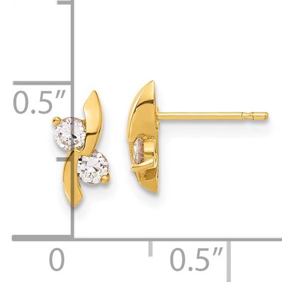 14k Madi K CZ Children's Post Earrings