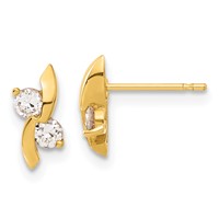 14K Madi K CZ Children's Post Earrings view 1