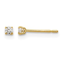 14K Yellow Gold Madi K 2mm Round CZ Basket-Set Stud Earrings view 1