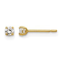 14K Yellow Gold Madi K 2.5mm Round CZ Basket-Set Stud Earrings view 1