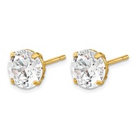 14K Yellow Gold Madi K 5mm Round CZ Basket-Set Stud Earrings view 2