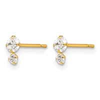 14K Yellow Gold Madi K CZ Post Earrings view 2