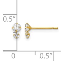 14K Yellow Gold Madi K CZ Post Earrings view 4