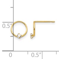 14K Yellow Gold Madi K CZ Circle Post Earrings view 4