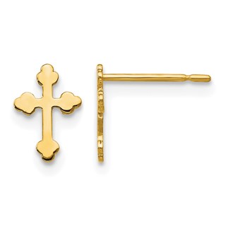 14k Madi K Cross Childrens Post Earrings