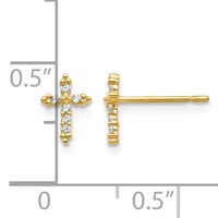 14K Madi K CZ Cross Post Earrings view 4