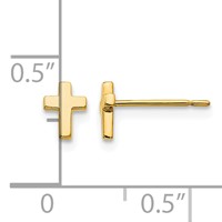 14K Yellow Gold Madi K Tiny Cross Post Earrings view 4