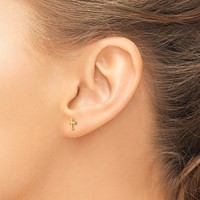 14K Yellow Gold Madi K Cross Post Earrings view 3